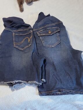 Dark Indigo Denim Martnity Shorts- Twin Pack